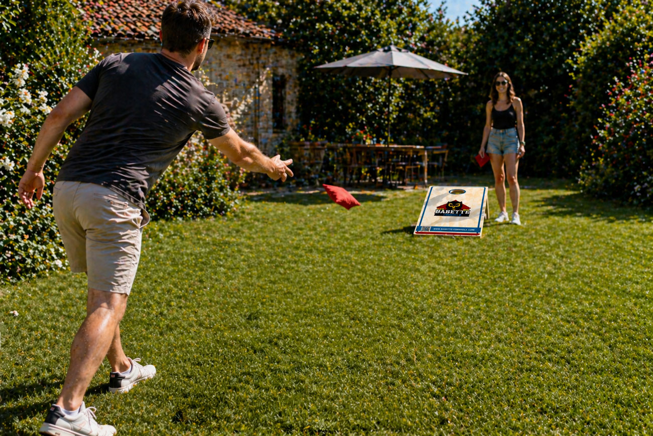 cornhole jeu plein air pour la famille